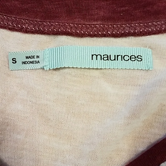 Burgundy & White Maurices V-Neck Tee - Picture 3 of 4